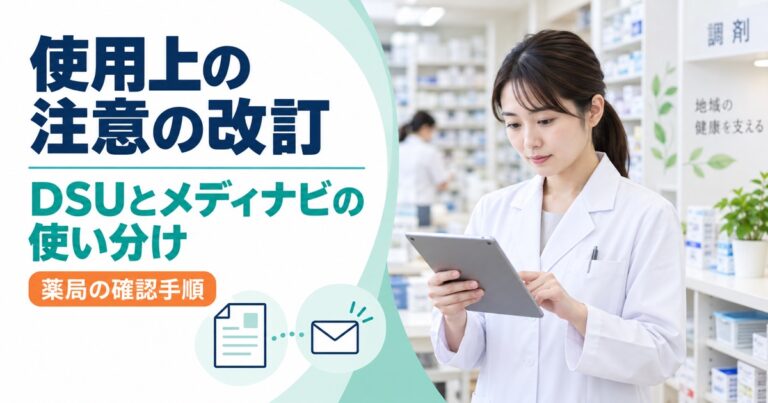 使用上の注意の改訂指示とDSU｜薬局の確認手順