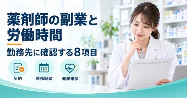 薬剤師の副業と労働時間の通算｜勤務先に確認する8項目