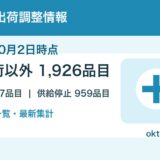 2026年10月2日時点の医薬品の出荷調整情報を薬効分類別にまとめたアイキャッチ画像